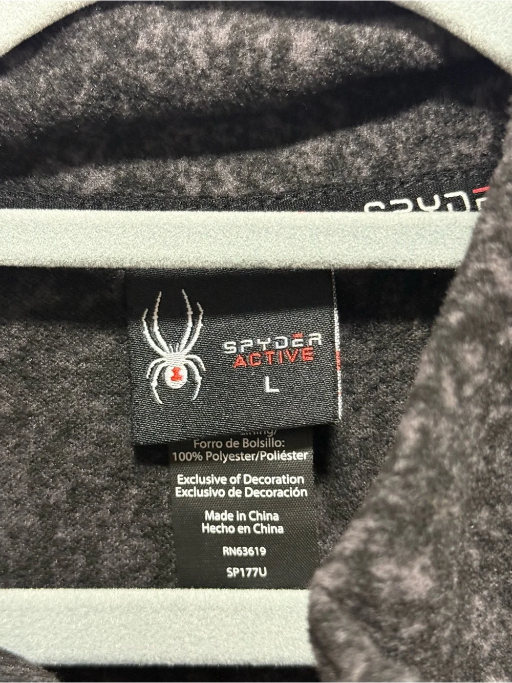 Spyder Black and Gray Active Fleece Pullover